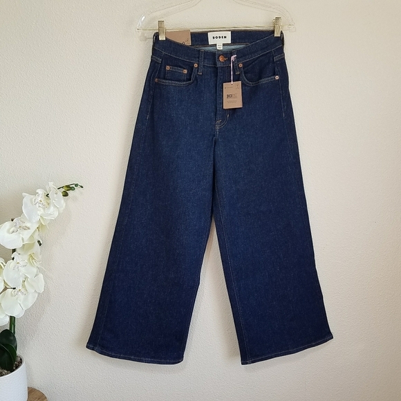 BODEN High Rise Wide Leg Jeans in Indigo - Picture 3 of 13